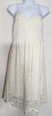 open back vintage lace wedding dresses Ivory Bohemian Scoop Neckline Open Back Lace Wedding Dress TN385 US16 / Custom Color main image 0
