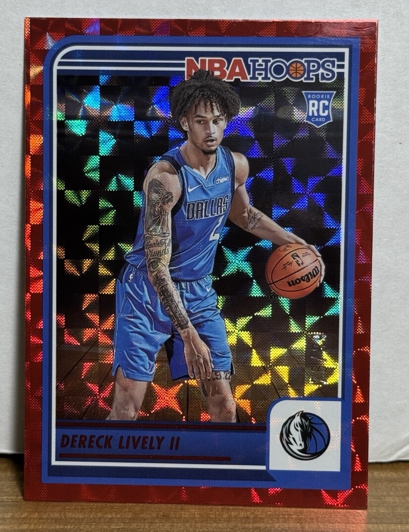 2023-24 Panini NBA Hoops Dereck Lively II #241 Hyper Red Rookie RC Mavericks /99