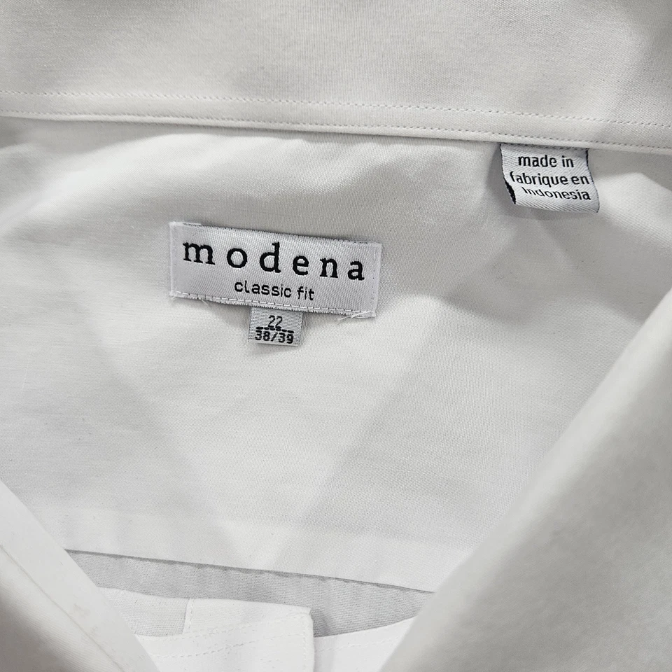 Camisa Modena XXL blanca manga larga con botones para hombre Foto 3 de 4