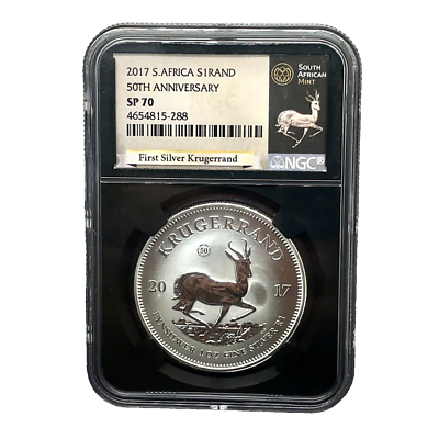 2017 S. Africa Silver 1 Rand 50th Anniversary NGC SP 70 First
