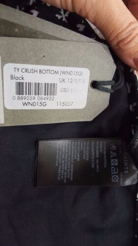 NEW All Saints TY Crush Bottom Swimsuit Swimwear WN015G US 8 UK 12 Allsaints BLK - Picture 7 of 10