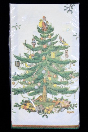 CREATIVE PAPER SPODE CHRISTMAS TREE (16) 3-PLY BEVERAGE NAPKINS GUEST TOWELS NEW - Picture 2 of 4