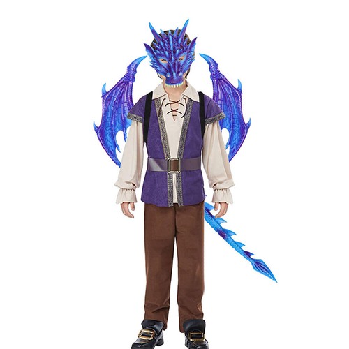 3D Dragon Wing Costume Dinosaur Tail Mask Set Dress Halloween Fancy Cosplay Kids - Picture 9 of 25