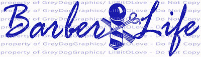 Barber Life Design A Vinyl Decal Barber Pole Comb Scissors Cosmetology 