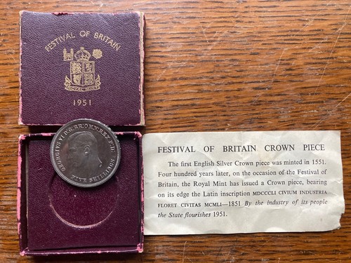 1951 Festival of Britain George VI Commemortive Crown (5 Shillings) - Picture 5 of 7