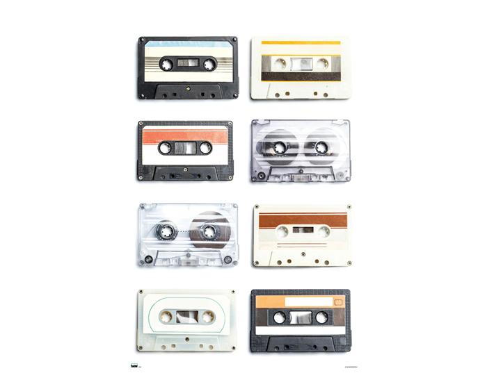 CASSETTES - VINTAGE STYLE ART POSTER - 22x34 - 22696