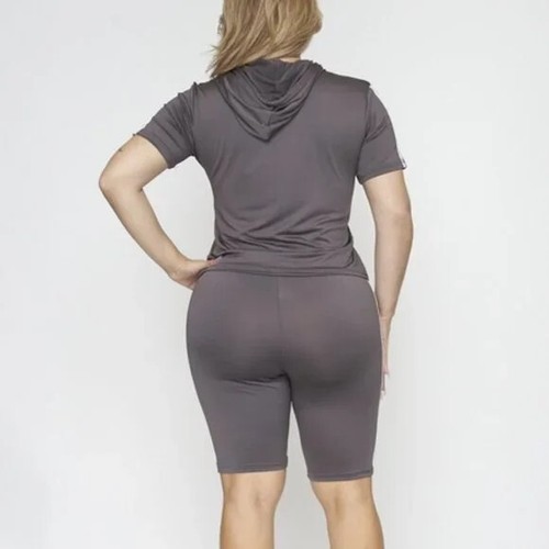 2 PIECE PINNED STRIPED SHORT SPORT SET PLUS SIZE 3 COLORS - Picture 3 of 3