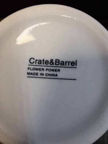 Crate And Barrel Ceramic White Flower Power Coffee Mug Set Of 2 - Picture 7 of 11