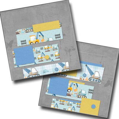 Construction Kid 2 NPM - 2 Premade Scrapbook Pages - EZ Layout