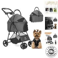 Pet Stroller with Advanced Suspension & Mesh for Healthy Airflow - Medium Pets