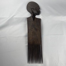 Duafe African Hand Carved Wooden Hair Comb/Afro Pick