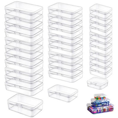36 Pieces Mixed Sizes Rectangular Empty Mini Plastic Storage Containers with ...