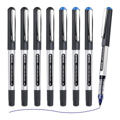 EYEYE Rollerball Pens 0.5mm, 4 Black 4 Blue 8 Pack, 0.5mm 4 Black+4 