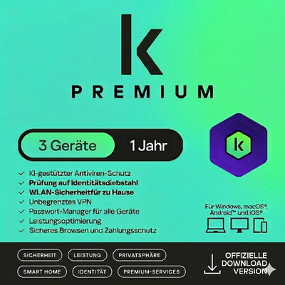 PREMIUM Total Security 2026 3 Geräte / PC 1 Jahr | VPN Passwort Manager 2027 GEN