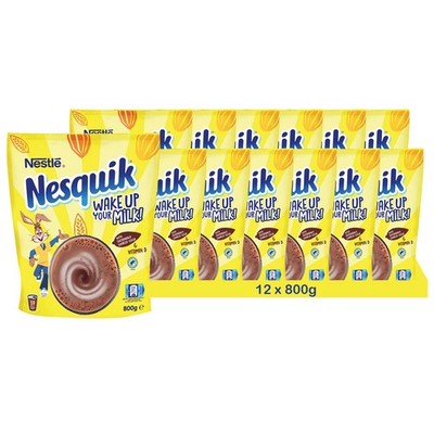 NESTLÉ Nesquik, kakaohaltiges Getränkepulver 12er Pack (12 x 800g)