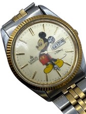 Vintage Disney Lorus Mickey Mouse Watch Moving Hands NOT Working For Parts