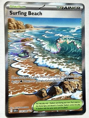 Surfing Beach 114/086 Secret Rare Full Art Holo | Chaos Rising | Pokémon TCG