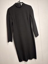 Claude Montana Vintage Black  Dress Side Leg Zip Italy Size 44/VINTAGE Y2K  1999