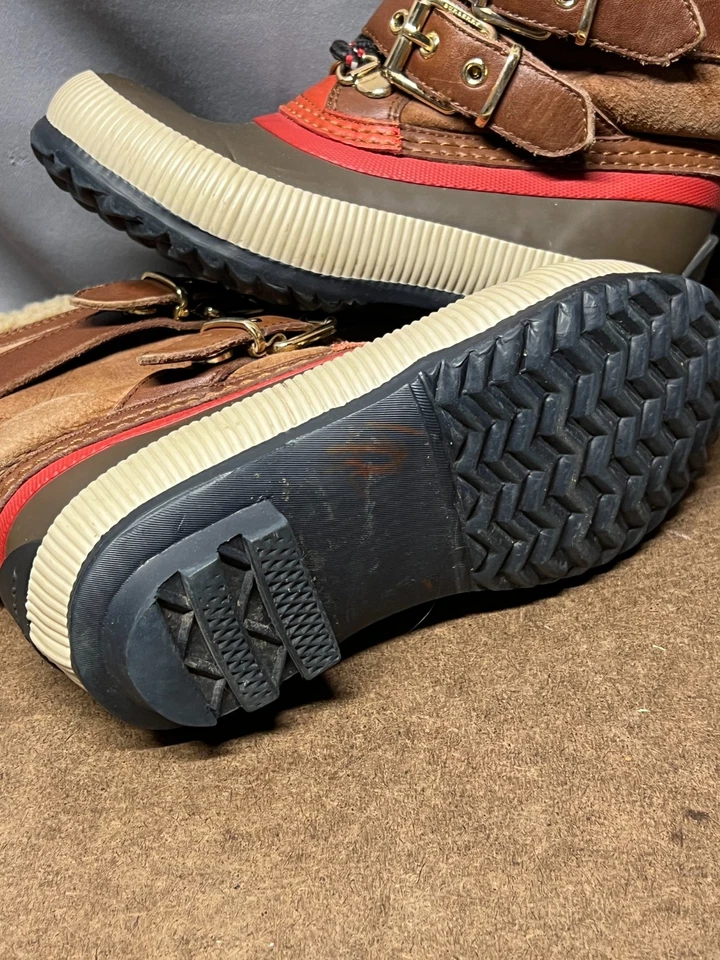 Botas de neve Burberry criança Windmere Shearling couro multicolorido infantil tamanho 29 - Imagem 4 de 4