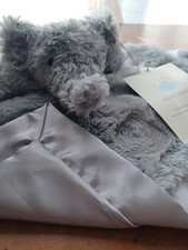 Cloud Island Baby Plush Lovey Security Blanket Satin Elephant Gray 13" NEW