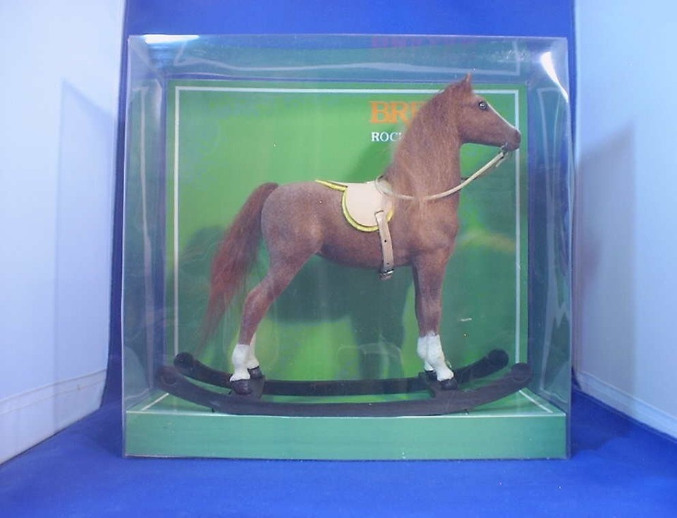 VINTAGE BREYER # 701 FLOCKED CHESTNUT SADDLEBRED ROCKING HORSE IN 1985 ...