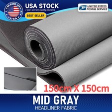 3MM Gray 60"x60" Flat Knit Headliner Fabric Foam Back Material Car/Truck Roof