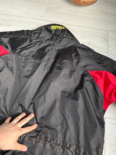 Vintage Ferrari Black Parka Jacket Racing Xlarge - Picture 6 of 6