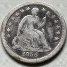 1856-O Seated Liberty Half Dime SILVER - FINE - Strong Shield