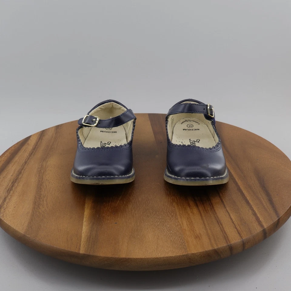 Girls Footmates Leather Mary Jane Shoes Flats Heather Navy Ankle Straps 11 M - Image 2 of 4