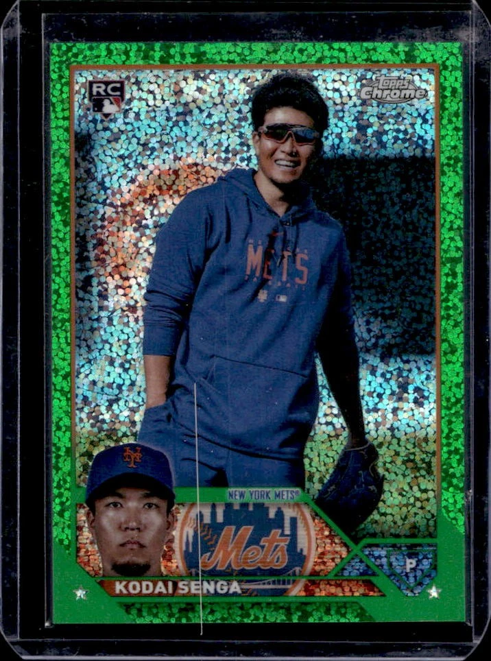 2023 Topps Chrome Update Kodai Senga Refractor Variation Green Speckle RC #50/99