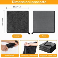 Panno in Microfibra per Auto 4 Pezzi 30x30 Cm Panni Total Clean per Pulizia Asci - Miniatura 2