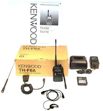 KENWOOD TH-F6A 144 / 220 / 440 MHz HT w/ .100-1300 MHz RECEIVE AM FM SSB - LOT