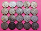 FULL ROLL OF 20 PEACE SILVER DOLLARS. CIRCULATED. SOME WITH MINT MARKS.