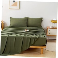 Boho Sheet Sets for Size Bed, Lightweight Ultra-Soft Queen Dark Olive Green
