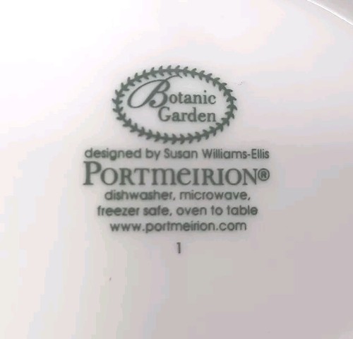 Portmeirion Botanic Garden 8" Oval Serving Bowl Cyclamen Repandum Ivy Leaves - Picture 8 of 9