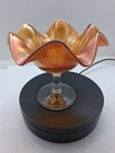 Vintage Fenton Accents Marigold Carnival Glass Compote Candy Dish