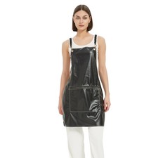 PU Leather Waterproof Work Apron Cross-Back with Pockets for Hair Stylist