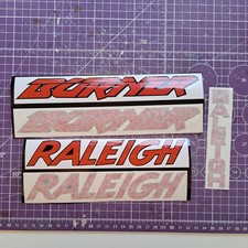 Raleigh Chopper Burner Style Stickers  Black / Red  .Custom Colours Available