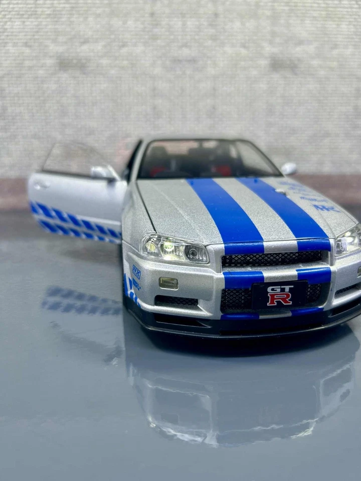 Nissan Skyline GTR R34 Fast & Furious Livery – 1:18 Scale Diecast Model Car JDM - Image 2 of 4
