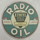 Rare Vintage Ethyl Radio Oil Porcelain Sign  Perfect for Collectors