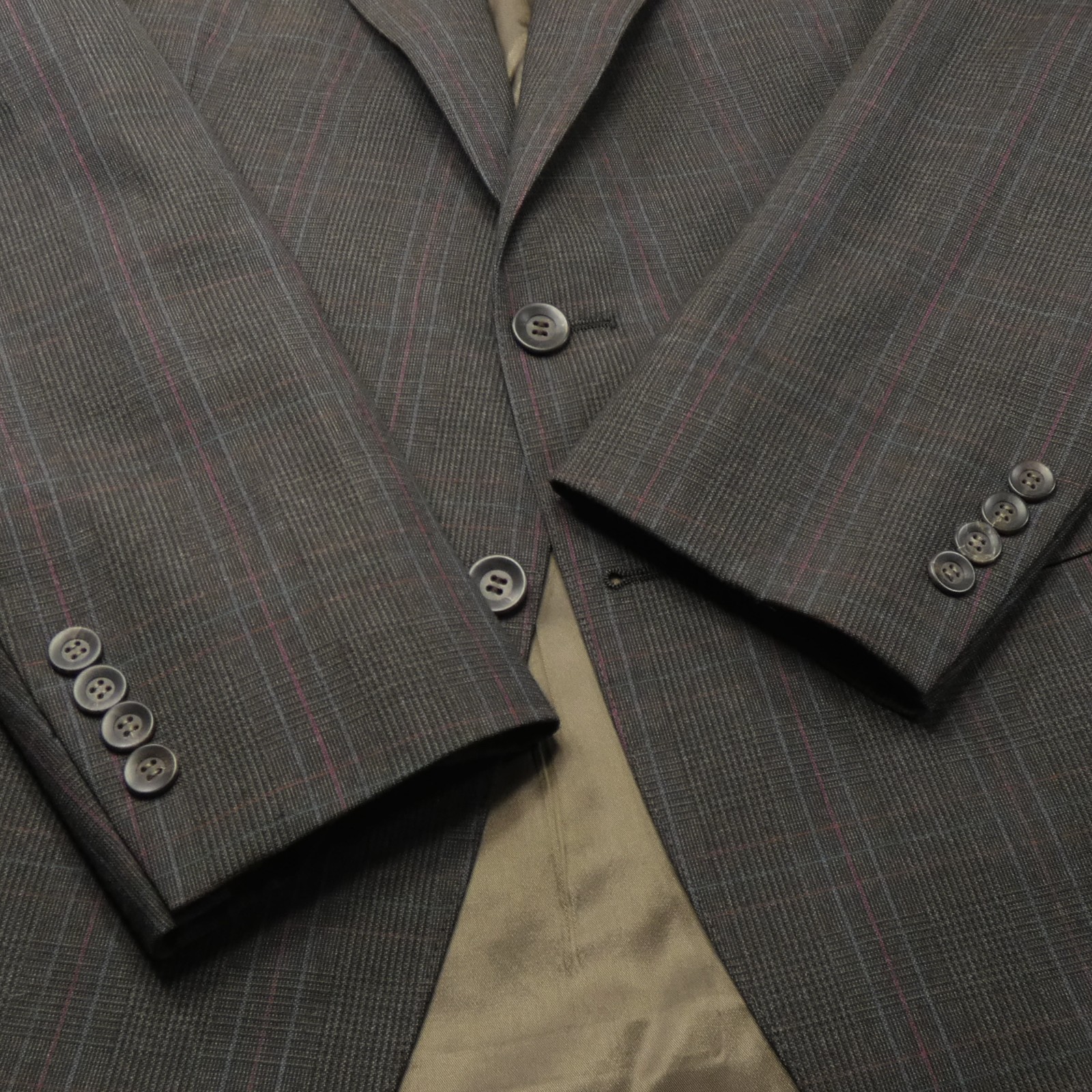 Vintage Ralph Lauren Chaps Union Made USA Merlot Plaid Suit 42 R image 7