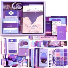 348 PCS Aesthetic Scrapbook Kit with A6 Grid Notebook, Bullet Junk Journals, ...
