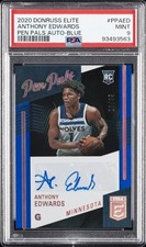 2020 PANINI DONRUSS ELITE PEN PALS AUTOS BLUE ANTHONY EDWARDS 20/35 PSA 9 AUTO
