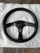 OMP Style WRC Ralliart Leather Steering Wheel 350mm For Mitsubishi EVO Lancer