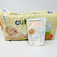 Cuties Size 1 Hypoallergenic Diapers - Skin Smart Open Pkg 49 Diapers 8-14lbs