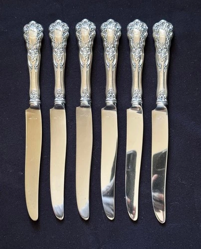 SET OF 6 GORHAM  “BUTTERCUP”  STERLING   9-1/2” HH DINNER KNIVES - NO MONOGRAMS