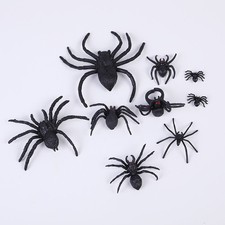 10 X Black Plastic Fake Spiders Halloween Party Bar Decoration Creepy Props Gift