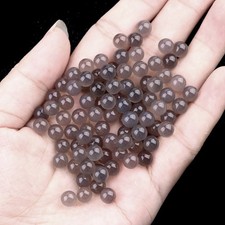 50pcs 6mm Natural Gray Agate Stone Round Ball Shape No Hole Beads Wholesale