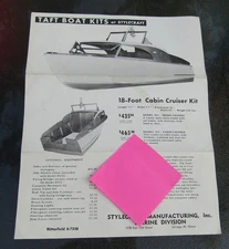 1960s Taft Boat Kits At Stylecraft Single Page Handout Cabin Cruiser Race About