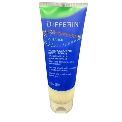 Differin Cleanse Acne-Clearing Body Scrub 2% Salicylic Acid Body Wash 8 Fl oz 